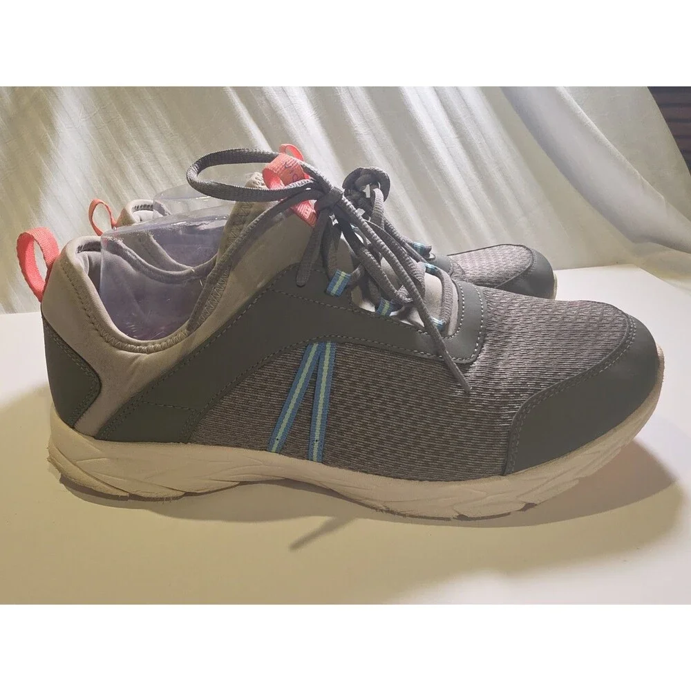 Vionic Alma Women's Sneakers Gray Blue Athletic Walking Shoes 10W Wide Running